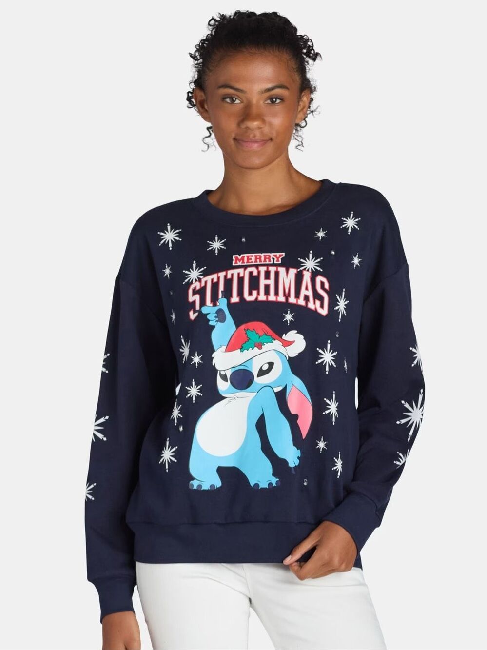 NWT Stitch x Disney Holiday Christmas Light Up Sweatshirt Size XXL